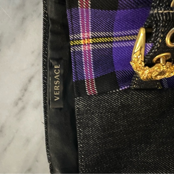 Versace 2018 Fall Buckle Denim Corset Tube Top - Picture 7 of 7